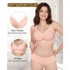imageHORISUN Womens Seamless Bra Wavy Wireless Full Coverage Padded Smoothing No Underwire Comfort V Neck Bralettes with SupportPink
