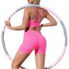 imageHORISUN Workout Sets for Women 2 Piece Outfits Gym Shorts Women High Waisted with Adjustable Padded Sports Bra Gym SetsCrisscross Back Pink