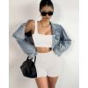 imageHORISUN Workout Sets for Women 2 Piece Outfits Seamless Ribbed Crop Tank Top Sports Bra High Waist Biker Shorts Yoga LeggingsClassic Beige