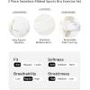imageHORISUN Workout Sets for Women 2 Piece Outfits Seamless Ribbed Crop Tank Top Sports Bra High Waist Biker Shorts Yoga LeggingsClassic Beige