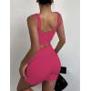imageHORISUN Workout Sets for Women 2 Piece Outfits Seamless Ribbed Crop Tank Top Sports Bra High Waist Biker Shorts Yoga LeggingsCute Pink