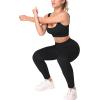 imageHORISUN Workout Sets for Women 2 Piece Outfits Seamless Ribbed Crop Tank Top Sports Bra High Waist Biker Shorts Yoga LeggingsLong Leggings Tanks Black