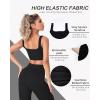 imageHORISUN Workout Sets for Women 2 Piece Outfits Seamless Ribbed Crop Tank Top Sports Bra High Waist Biker Shorts Yoga LeggingsLong Leggings Tanks Black