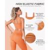 imageHORISUN Workout Sets for Women 2 Piece Outfits Seamless Ribbed Crop Tank Top Sports Bra High Waist Biker Shorts Yoga LeggingsLong Leggings Tanks Orange