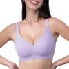 imageHORISUN Seamless Bra Womens Push Up No Underwire Lace Support Full Coverage BraPurple