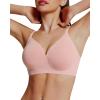 imageHORISUN Seamless Bras Full Coverage V Neck Push Up Wireless Bras for WomenPink