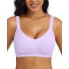 imageHORISUN Seamless Wireless Bra for Women with Soft Support No Underwire Full Coverage Comfort Bras Back Smoothing BralettesLight Purple