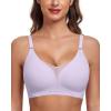 imageHORISUN Soft Wireless Womens Bras Mesh V Neck No Underwire Supportive Everyday Bras Smooth Sleep BraletteLight Purple