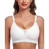 imageHORISUN Soft Wireless Womens Bras Mesh V Neck No Underwire Supportive Everyday Bras Smooth Sleep BraletteWhite
