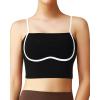imageHORISUN Sports Bras for Women Workout Tank Square Neck Double Layer Tank Tops Yoga Tops for Women Built in BraBlack