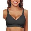 imageHORISUN Wireless Bras for Women Soft Comfortable No Underwire T Shirt Bra Full Coverage Bras with SupportBlack