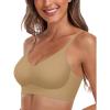 imageHORISUN Womens Comfortable Bra Wireless Padded Full Coverage Support Seamless Bras for WomenCoffee