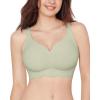 imageHORISUN Womens Seamless Bra Wavy Wireless Full Coverage Padded Smoothing No Underwire Comfort V Neck Bralettes with SupportGreen