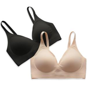 imageHORISUN Seamless Bras Full Coverage V Neck Push Up Wireless Bras for WomenBlacknude