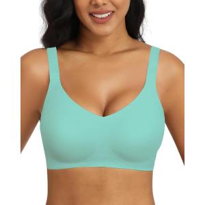 imageHORISUN Seamless Wireless Bra for Women with Soft Support No Underwire Full Coverage Comfort Bras Back Smoothing BralettesGreen