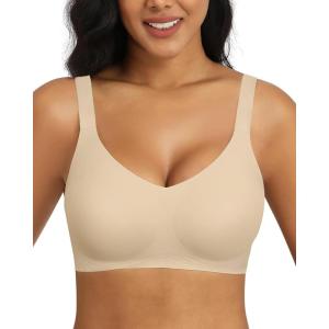 imageHORISUN Seamless Wireless Bra for Women with Soft Support No Underwire Full Coverage Comfort Bras Back Smoothing BralettesGrey