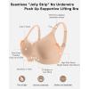 imageHORISUN Bras for Women No Underwire Wireless Seamless Wirefree Support Lift Full Coverage Push Up T Shirt BraNude Skin Color