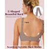 imageHORISUN Push up Bras for Women Wireless Comfort Bra Full Coverage Seamless Bra Comfort Bra Back Smoothing Bra Grey XXLarge