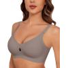 imageHORISUN Womens Wireless Bras No Underwire Push Up Bras Soft Support Comfort Full Coverage Seamless Everyday Bra