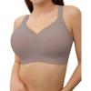 imageHORISUN Push up Bras for Women Wireless Comfort Bra Full Coverage Seamless Bra Comfort Bra Back Smoothing Bra Grey XXLarge