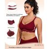 imageHORISUN Wireless Bras for WomenFull Coverage Bralettes V Neck No Underwire Push Up Bra with Support T Shirt BraletteBurgundy Red
