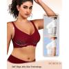 imageHORISUN Wireless Bras for WomenFull Coverage Bralettes V Neck No Underwire Push Up Bra with Support T Shirt BraletteBurgundy Red