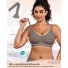 imageHORISUN Wireless Bras for WomenFull Coverage Bralettes V Neck No Underwire Push Up Bra with Support T Shirt BraletteNew Coffee