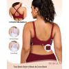 imageHORISUN Wireless Bras for Women Full Coverage V Neck Push Up No Underwire Bra with Support Comfortable Everyday BrasBurgundy Red