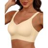 imageHORISUN Full Coverage Bras for Women Smoothing Seamless Wireless Push Up BraNude 3XL