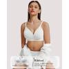 imageHORISUN Seamless Bras Full Coverage V Neck Push Up Wireless Bras for WomenWhite