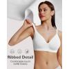 imageHORISUN Seamless Bras Full Coverage V Neck Push Up Wireless Bras for WomenWhite