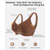 imageHORISUN Bras for Women No Underwire Wireless Seamless Wirefree Support Lift Full Coverage Push Up T Shirt BraCoffee Color
