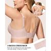 imageHORISUN Womens No Underwire Bras Supportive Scalloped V Neck Tshirt Bra Comfortable Wireless Seamless Push Up BralettePink