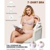 imageHORISUN Womens No Underwire Bras Supportive Scalloped V Neck Tshirt Bra Comfortable Wireless Seamless Push Up BralettePink