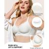 imageHORISUN Womens No Underwire Bras Supportive Scalloped V Neck Tshirt Bra Comfortable Wireless Seamless Push Up BraletteWhite