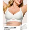 imageHORISUN Womens No Underwire Bras Supportive Scalloped V Neck Tshirt Bra Comfortable Wireless Seamless Push Up BraletteWhite