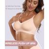 imageHORISUN Womens Bras Comfortable Wireless Push Up Bra Seamless Full Coverage No Underwire Bralettes for Women with SupportNude