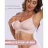 imageHORISUN Womens Bras Comfortable Wireless Push Up Bra Seamless Full Coverage No Underwire Bralettes for Women with SupportPink