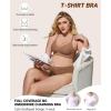 imageHORISUN Womens No Underwire Bras Supportive Scalloped V Neck T Shirt Bra Comfortable Wireless Seamless Push Up BraletteCoffee