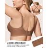 imageHORISUN Womens No Underwire Bras Supportive Scalloped V Neck T Shirt Bra Comfortable Wireless Seamless Push Up BraletteCoffee