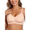 imageHORISUN Womens Bras Comfortable Wireless Push Up Bra Seamless Full Coverage No Underwire Bralettes for Women with SupportNude