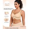 imageHORISUN Wireless T Shirt Bra Seamless Push Up Bralette Full Coverage V Neck Comfortable Bras for WomenNew Nude