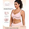 imageHORISUN Wireless T Shirt Bra Seamless Push Up Bralette Full Coverage V Neck Comfortable Bras for WomenNew Pink