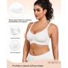 imageHORISUN Wireless T Shirt Bra Seamless Push Up Bralette Full Coverage V Neck Comfortable Bras for WomenNew White