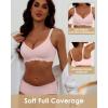 imageHORISUN Wireless T Shirt Bra Seamless Push Up Bralette Full Coverage V Neck Comfortable Bras for WomenPink