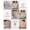 imageHORISUN Bras for Women No Underwire Wireless Seamless Wirefree Support Lift Full Coverage Push Up T Shirt BraGray Blue Color