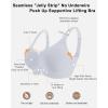 imageHORISUN Bras for Women No Underwire Wireless Seamless Wirefree Support Lift Full Coverage Push Up T Shirt BraGray Blue Color