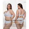 imageHORISUN Bras for Women No Underwire Wireless Seamless Wirefree Support Lift Full Coverage Push Up T Shirt BraGray Blue Color