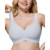 imageHORISUN Bras for Women No Underwire Wireless Seamless Wirefree Support Lift Full Coverage Push Up T Shirt BraGray Blue Color