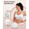 imageHORISUN No Underwire Full Coverage Bra V Neck Mesh Lace Bralette Back Fat Coverage Wireless Bras for WomenPure White